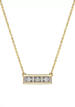 Best Pirce ❤️ 1/4 ct. t.w. Bar Necklace in 10k Yellow Gold by Belk & Co. 🛒