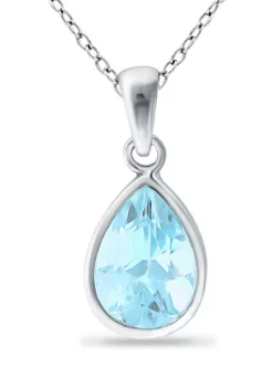 Promo 👏 1.75 ct. t.w. Blue Topaz Drop Pendant Necklace in Sterling Silver by Belk & Co. 😍 -DealsBelk & Co. Store Belk 6440
