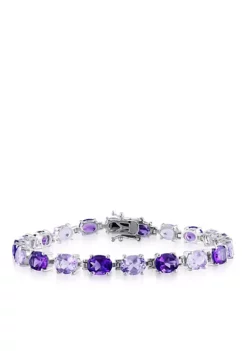 Cheap 🔔 Sterling Silver Amethyst and Rose de France Amethyst Bracelet by Belk & Co. 🥰