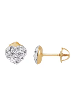 Wholesale 🛒 Crystal Baby Heart Earrings in 14K Yellow Gold by Belk & Co. 🥰 -DealsBelk & Co. Store Belk 645