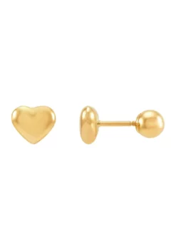 New ⌛ Puff Heart Earrings in 14K Yellow Gold by Belk & Co. 🧨 -DealsBelk & Co. Store Belk 6455