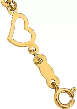 Best deal 💯 14K Yellow Gold Flat Open Hearts 7.5-Inch Bracelet by Belk & Co. 🎉 -DealsBelk & Co. Store Belk 6460