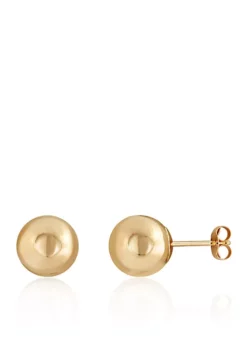 Best Sale 🤩 8 Millimeter Ball Earrings in 14K Gold by Belk & Co. 😀