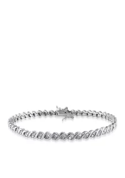 Budget 👍 Diamond Tennis Bracelet in Sterling Silver by Belk & Co. ✔️
