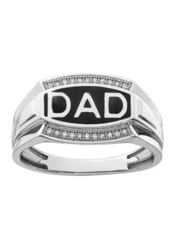 Best deal 💯 Men's 1/10 ct. t.w. Diamond DAD Ring in Rhodium Plated Sterling Silver by Belk & Co. 🔔 -DealsBelk & Co. Store Belk 6527