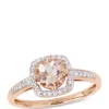 Top 10 🌟 4/5 ct. t.w. Morganite and 1/7 ct. t.w. Diamond Floating Halo Ring in 10k Rose Gold by Belk & Co. 🧨