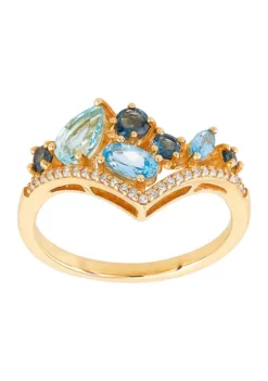 Wholesale 👍 1.21 ct. t.w. Topaz and 1/10 ct. t.w. Diamond Ring in 10K Yellow Gold by Belk & Co. 👍 -DealsBelk & Co. Store Belk 6548