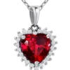 Buy 🎁 3.19 ct. t.w. Created Pink Sapphire and 1/3 ct. t.w. Created White Sapphire Heart Pendant Necklace in Sterling Silver by Belk & Co. ✨