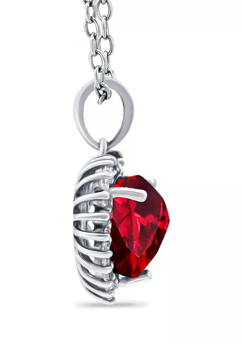 Buy ๐ 3.19 ct. t.w. Created Pink Sapphire and 1/3 ct. t.w. Created White Sapphire Heart Pendant Necklace in Sterling Silver by Belk & Co. โจ 2 Buy ๐ 3.19 ct. t.w. Created Pink Sapphire and 1/3 ct. t.w. Created White Sapphire Heart Pendant Necklace in Sterling Silver by Belk & Co. โจ - Image 2