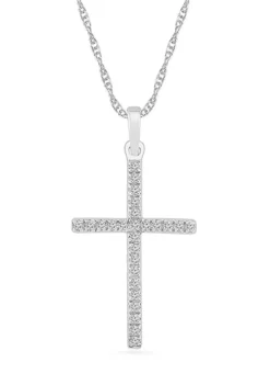 Best deal 👏 Diamond Accent Sterling Silver Cross Pendant Necklace by Belk & Co. 🔔 -DealsBelk & Co. Store Belk 6558
