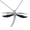 New 😀 Black Diamond Dragonfly Pendant in Sterling Silver by Belk & Co. 👍