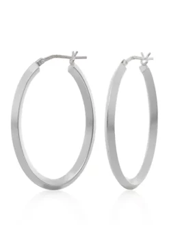 Budget โ๏ธ Hoop Earrings in Sterling Silver by Belk & Co. ๐