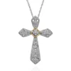 Flash Sale 🔔 0.19 ct. t.w. Diamond Cross Pendant in Sterling Silver & 10K Yellow Gold by Belk & Co. 🛒