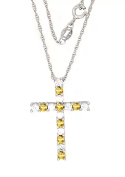 Best deal ✨ Citrine Cross Pendant Necklace in Sterling Silver by Belk & Co. 👍