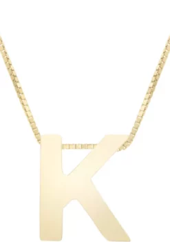 Best Pirce ⭐ 14 Karat Yellow Gold Block Initial-K Necklace by Belk & Co. 😍 -DealsBelk & Co. Store Belk 6628