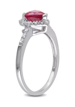 Deals 🛒 Lab Created 1/10 CT TW Diamond and Created Ruby Heart Halo Ring in Sterling Silver by Belk & Co. ⌛ -DealsBelk & Co. Store Belk 6643