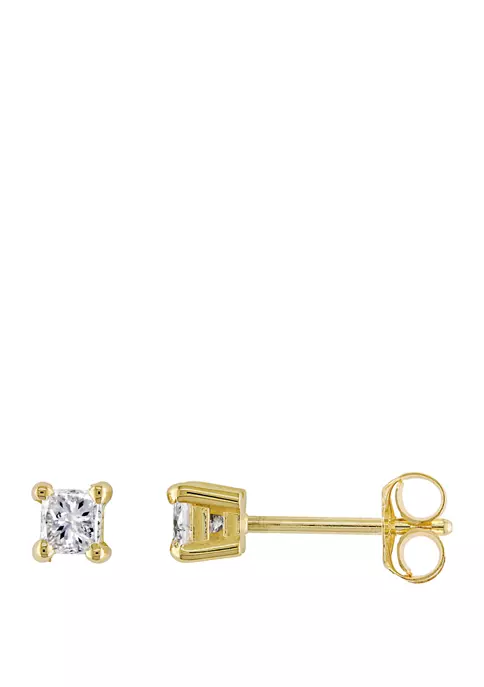 Hot Sale ๐ฅ 1/3 ct. t.w. Princess Cut Diamond Stud Earrings in 14K Yellow Gold by Belk & Co. โญ 1 Hot Sale ๐ฅ 1/3 ct. t.w. Princess Cut Diamond Stud Earrings in 14K Yellow Gold by Belk & Co. โญ