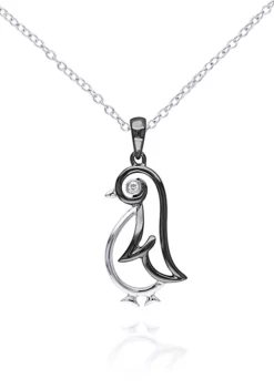 Flash Sale ๐ฏ Diamond Accent Penguin Pendant in Two-Tone Sterling Silver by Belk & Co. ๐คฉ
