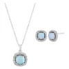 Best Sale ⭐ Lab Created Opal and Lab Created White Sapphire Pendant and Earrings Set in Sterling Silver by Belk & Co. 😀