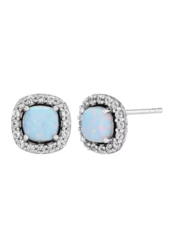 Best Sale ⭐ Lab Created Opal and Lab Created White Sapphire Pendant and Earrings Set in Sterling Silver by Belk & Co. 😀 -DealsBelk & Co. Store Belk 6686