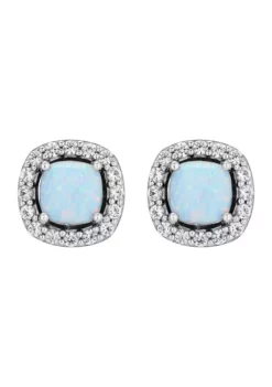 Best Sale ⭐ Lab Created Opal and Lab Created White Sapphire Pendant and Earrings Set in Sterling Silver by Belk & Co. 😀 -DealsBelk & Co. Store Belk 6687