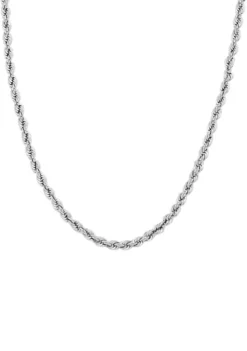 Discount 🔔 Sterling Silver 4-MM Glitter Rope Necklace by Belk & Co. ✨