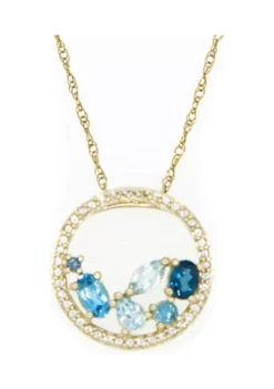 Best reviews of 🛒 1.15 ct. t.w. London Blue Topaz, Swiss Blue Topaz, Sky Blue Topaz, and White Topaz Pendant Necklace in 10K Yellow Gold by Belk & Co. 🛒 -DealsBelk & Co. Store Belk 6696