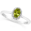 Hot Sale 🤩 Sterling Silver 6x4mm Oval Peridot Diamond Accent Halo Ring by Belk & Co. ✨
