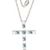 Budget 🌟 Aquamarine Cross Pendant Necklace in Sterling Silver by Belk & Co. 🌟
