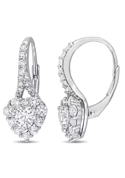 Wholesale 👍 Lab Created 2.42 ct. t.g.w. Created White Sapphire Halo Heart Earrings in Sterling Silver by Belk & Co. ✔️