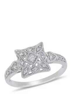 Coupon 🔥 Diamond Vintage Ring in 10K White Gold by Belk & Co. ✨ -DealsBelk & Co. Store Belk 6724