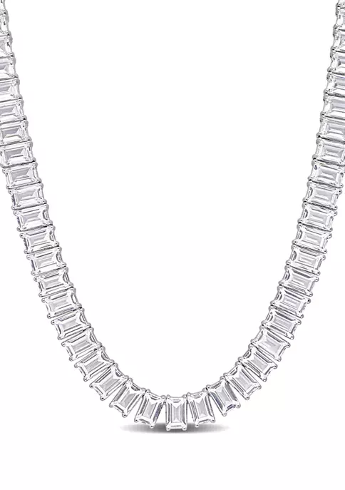 Best Sale ๐ Lab Created 73.50 ct. t.g.w. Created White Sapphire Tennis Necklace in Sterling Silver by Belk & Co. ๐ฅ 6 Best Sale ๐ Lab Created 73.50 ct. t.g.w. Created White Sapphire Tennis Necklace in Sterling Silver by Belk & Co. ๐ฅ - Image 6