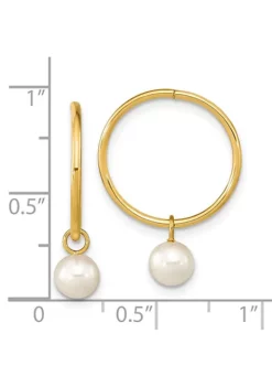 Flash Sale 😍 14K Yellow Gold 5-6mm Round White Freshwater Cultured Pearl Hoop Earrings by Belk & Co. 💯 -DealsBelk & Co. Store Belk 6737