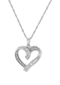 Promo 😀 Diamond Heart Pendant in Sterling Silver by Belk & Co. 👍