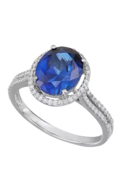 Wholesale 😀 3.4 ct. t.w. Sapphire and 1/4 ct. t.w. Diamond Ring in 10K White Gold by Belk & Co. 🔥