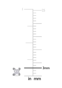 Outlet ❤️ 1/10 ct. t.w. Diamond Princess-Cut Solitaire Stud Earrings In Sterling Silver by Belk & Co. 😀 -DealsBelk & Co. Store Belk 6765