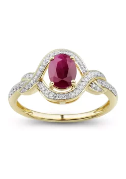 Best Pirce ✔️ 1/6 ct. t.w. Diamond and Ruby Ring in 14K Yellow Gold by Belk & Co. ⭐ 7 Best Pirce ✔️ 1/6 ct. t.w. Diamond and Ruby Ring in 14K Yellow Gold by Belk & Co. ⭐ -DealsBelk & Co. Store Belk 6771