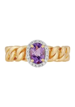 Best Sale 😉 Amethyst and White Sapphire Ring in Sterling Silver by Belk & Co. 🛒