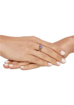 Best Sale 😉 Amethyst and White Sapphire Ring in Sterling Silver by Belk & Co. 🛒 -DealsBelk & Co. Store Belk 6774