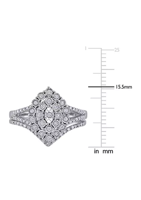 Discount ✨ 1/4 CT TW Diamond Cluster Ring Set in Sterling Silver by Belk & Co. ⭐ 4 Discount ✨ 1/4 CT TW Diamond Cluster Ring Set in Sterling Silver by Belk & Co. ⭐ - Image 4