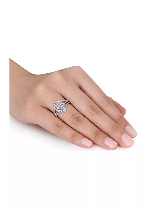 Discount ✨ 1/4 CT TW Diamond Cluster Ring Set in Sterling Silver by Belk & Co. ⭐ 5 Discount ✨ 1/4 CT TW Diamond Cluster Ring Set in Sterling Silver by Belk & Co. ⭐ - Image 5