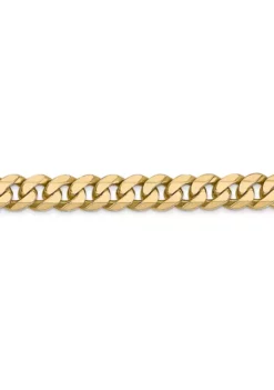 Best Sale โ๏ธ Mens 14K Yellow Gold 5.75 Millimeter Beveled Curb Chain Bracelet by Belk & Co. ๐