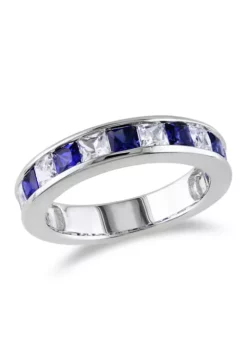 Promo ๐ 2.38 ct. t.w. Lab Created Blue and White Sapphire Anniversary Band in Sterling Silver by Belk & Co. โจ
