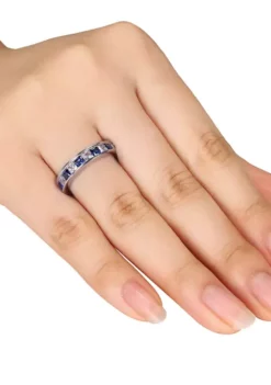 Promo 😉 2.38 ct. t.w. Lab Created Blue and White Sapphire Anniversary Band in Sterling Silver by Belk & Co. ✨ -DealsBelk & Co. Store Belk 6854