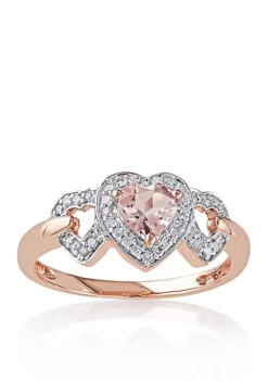 Buy 🛒 10k Rose Gold Morganite and Diamond Three Heart Ring by Belk & Co. 🔔 5 Buy 🛒 10k Rose Gold Morganite and Diamond Three Heart Ring by Belk & Co. 🔔 -DealsBelk & Co. Store Belk 6865