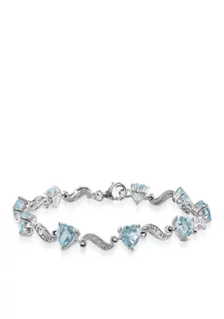 Budget ❤️ Sterling Silver Blue Topaz and Diamond Bracelet by Belk & Co. 😉 -DealsBelk & Co. Store Belk 6870