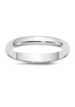Flash Sale 😉 Women's 14K White Gold 3 Millimeter Lightweight Half Round Band by Belk & Co. 🤩