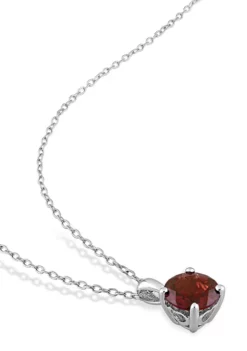 Flash Sale 🎁 4 4/5 CT TGW Garnet Solitaire Stud Earring and Pendant with chain Set in Sterling Silver by Belk & Co. ⌛ -DealsBelk & Co. Store Belk 6889