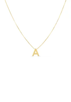 Promo 🛒 14 Karat Yellow Gold Block Initial-A Necklace by Belk & Co. 🎁