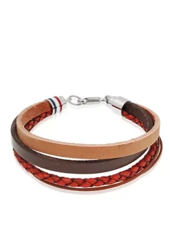 Cheapest 🌟 Men's Stainless Steel and Leather Bracelet by Belk & Co. ⌛